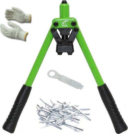 Rivettatrice-Manuale-310-Mm-3-Testine-Per-Rivetti-Da-3.2-4.0-4.8-Doppio-Manico