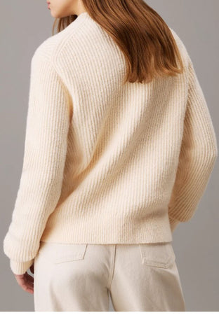 calvin klein MAGLIONE BOUCLE RIB C-NK RELAXED SWEATER da donna