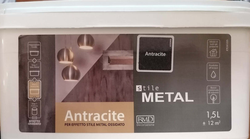 RMD---PITTURA-DECORATIVA-GRIGIO-ANTRACITE-PER-EFFETTO-STILE-METAL-OSSIDATO-1,5L**