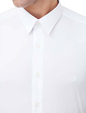 Roberto Cavalli Camicia Uomo Bianca 100% Cotone Tinta Unita Collo Classico Elegante Logo Ricamato Maniche Lunghe Chiusura Bottoni Moda/Uomo/Abbigliamento/T-shirt polo e camicie/Camicie classiche Euforia - Bronte, Commerciovirtuoso.it