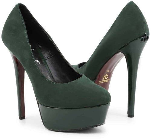 Rocco Barocco Scarpe Tacco 14 cm Double Platform Camoscio Donna Fashion Plateau Lucido 3.5 cm Cod..Rbsc56 K01 Scarpa RB Roccobarocco