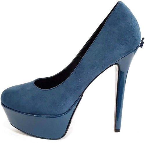 Rocco Barocco Scarpe Tacco 14 cm Double Platform Camoscio Donna Fashion Plateau Lucido 3.5 cm Cod..Rbsc56 K01 Scarpa RB Roccobarocco