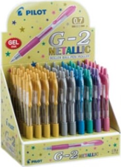 Roller gel scatto G-2 - 0 7 mm - colori assortiti metallic - Pilot - Display 60 pezzi Cancelleria e prodotti per ufficio/Penne matite scrittura e correzione/Penne e ricariche/Penne roller a inchiostro gel Eurocartuccia - Pavullo, Commerciovirtuoso.it