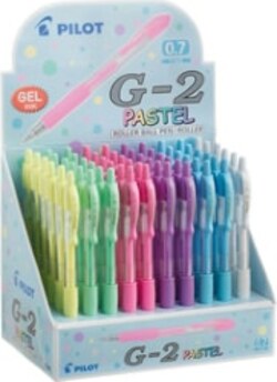 Roller gel scatto G-2 - 0 7 mm - colori assortiti pastel - Pilot - Display 60 pezzi Cancelleria e prodotti per ufficio/Penne matite scrittura e correzione/Penne e ricariche/Penne roller a inchiostro gel Eurocartuccia - Pavullo, Commerciovirtuoso.it