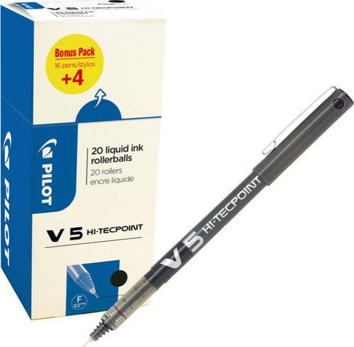 Roller Hi Tecpoint V5 con cappuccio - punta 0 5mm - nero - Pilot - conf. 16 + 4 pezzi Cancelleria e prodotti per ufficio/Penne matite scrittura e correzione/Penne e ricariche/Penne roller a inchiostro gel Eurocartuccia - Pavullo, Commerciovirtuoso.it
