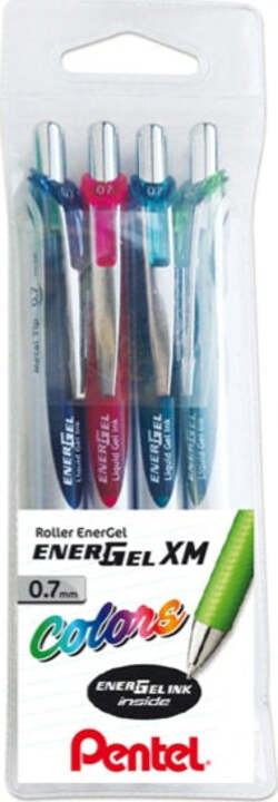 Roller scatto Energel XM - punta 0 7 mm - colori assortiti - Pentel - astuccio 4 pezzi Cancelleria e prodotti per ufficio/Penne matite scrittura e correzione/Penne e ricariche/Penne roller a inchiostro gel Eurocartuccia - Pavullo, Commerciovirtuoso.it