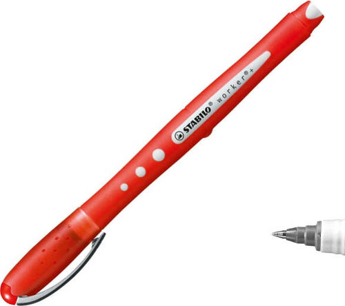 Roller Worker Colorful con cappuccio - punta 0 5mm - rosso - Stabilo Cancelleria e prodotti per ufficio/Penne matite scrittura e correzione/Penne e ricariche/Penne roller a inchiostro gel Eurocartuccia - Pavullo, Commerciovirtuoso.it