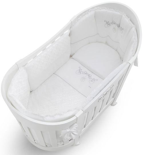 Set Lenzuola Lettino Ovale Italbaby Romantic 3Pz