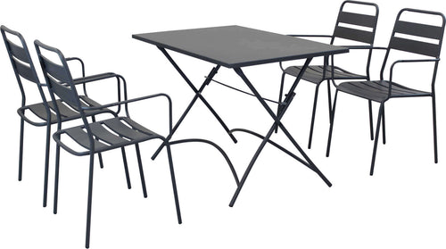 ROMANUS---set-tavolo-da-giardino-pieghevole-salvaspazio-110x70-compreso-di-4-poltrone-in-ferro-Antracite-Milani-Home