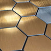 Piastrelle 3D Autoadesive in PET acustiche e isolanti 30x30cm (4mm spessore) ESAGONI ORO ARGENTO - Eternal Parquet