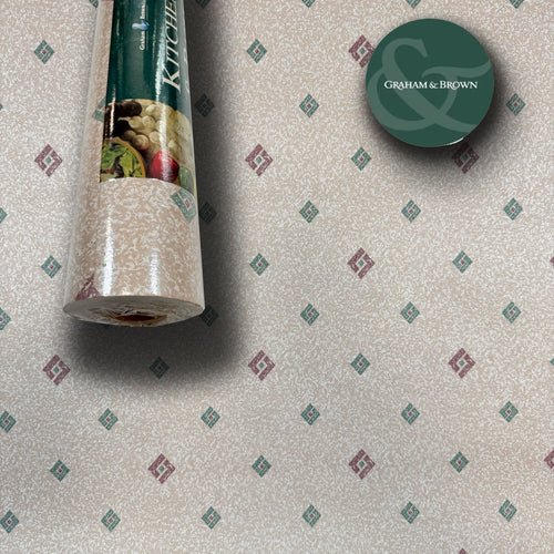 SUPER STOCK €0,56 al mq  - Rotolo da 5,2mq (10x0,52mt) di Carta da Parati vinilica Top Quality lavabile ROMBI - Eternal Parquet