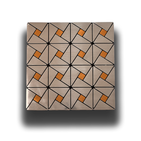 Piastrelle 3D Autoadesive in PET acustiche e isolanti 30x30cm (4mm spessore) TRIANGOLI ORO ARGENTO