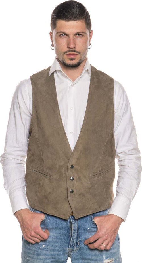 Ron---Gilet-Uomo-Tortora-in-vero-Camoscio
