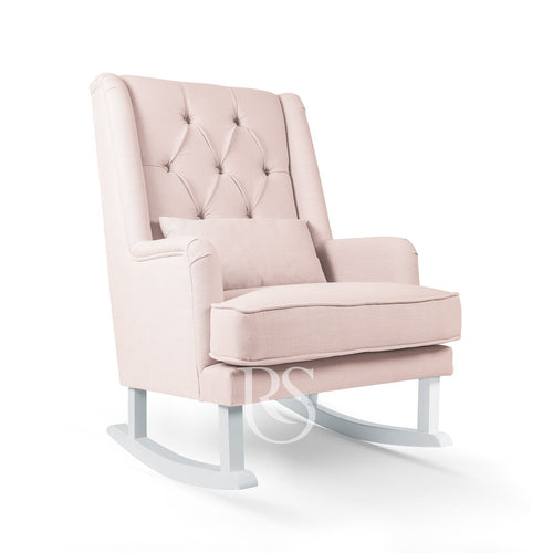 Poltrona Rocking Seat Royal Rocker Blush Pink/White Legs
