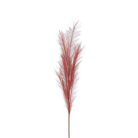Ramo Rosa con Piume "Pampa" decorazione natalizia per arredamento h 100 cm