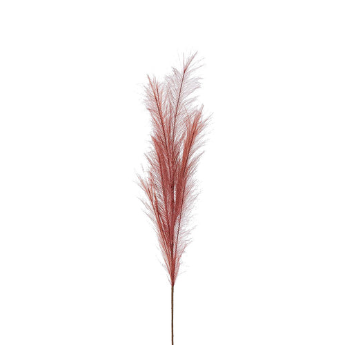 Ramo Rosa con Piume Pampa decorazione natalizia per arredamento h 100 cm