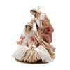 Natività Lord culla in paglia statue per presepe con vestiti in tessuto da 25 cm Avorio Oro
