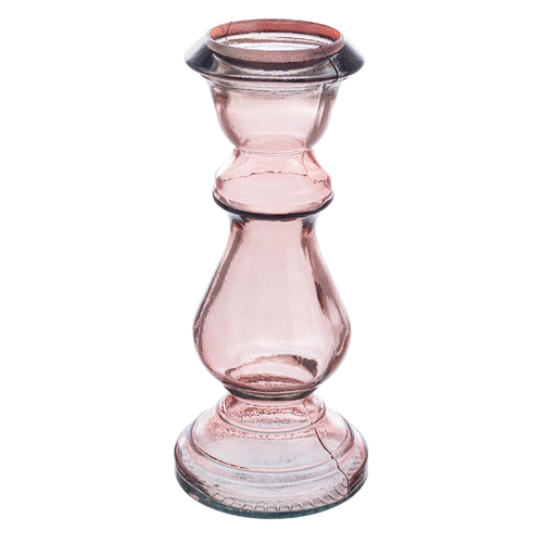 Candelabro in vetro jody blu zaffiro h 40cm prodotto con vetro riciclato