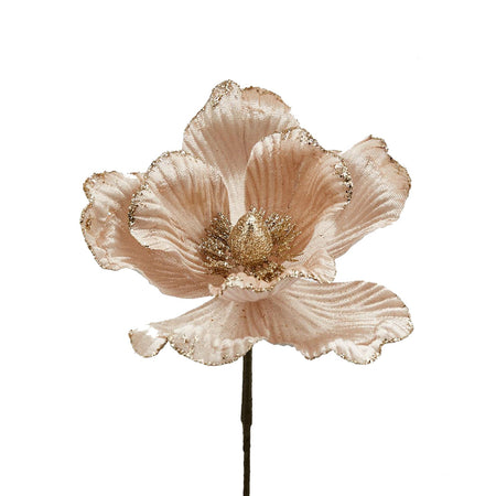 Pianta "Magnolia" decorazione Rosa con Glitter natalizia ramo decorativo per arredamento Ø 22 cm