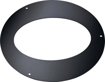 Rosone ellittico in acciaio nero, Anello di chiusura per canna fumaria stufa a pellet e legna