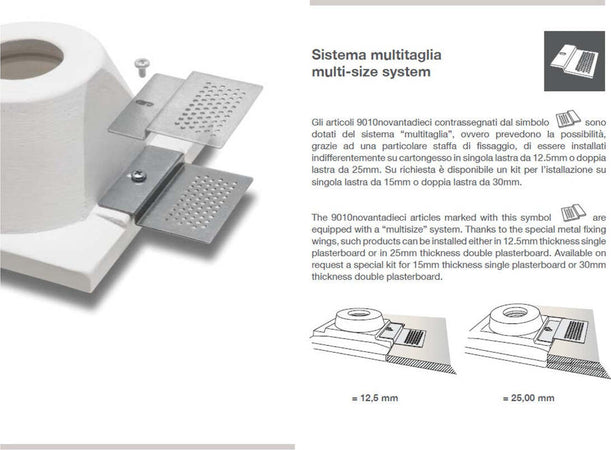 Rosone-incasso-gesso-Belfiore-9010-RONDINE-5505A.00-accessorio-soffitto-controsoffitto-cartongesso