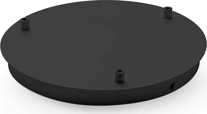 Rosone-Tondo-Alice-3-Fori-Metallo-Nero-Opaco-D.30Cm