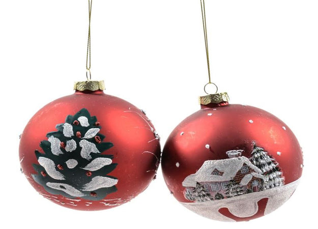 Pallina natalizia con decorazioni in vetro per albero di Natale Ø 10 cm