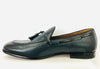 ROSSI Mocassino uomo in pelle blu fondo cuoio con decorazione frontale