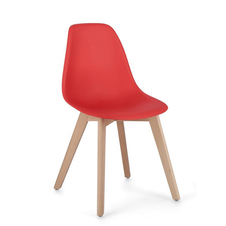 Sedia "System" con gambe in legno di faggio, per arredo interno 51,5 x 46,5 x h 86 cm