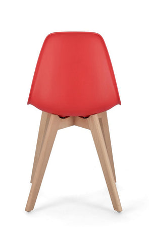 Sedia "System" con gambe in legno di faggio, per arredo interno 51,5 x 46,5 x h 86 cm