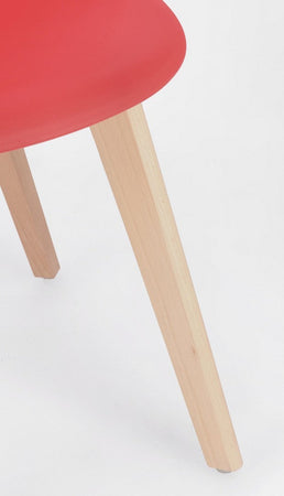 Sedia "System" con gambe in legno di faggio, per arredo interno 51,5 x 46,5 x h 86 cm