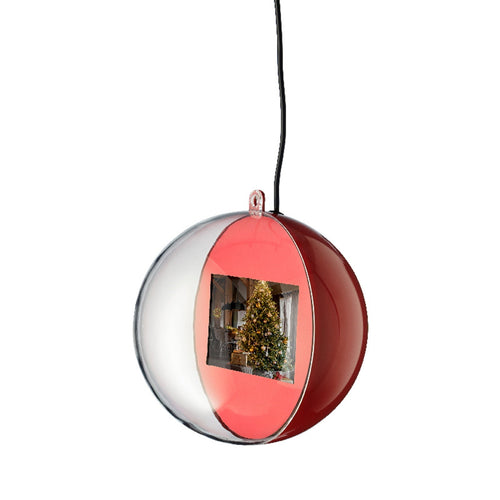 Pallina per albero di Natale con schermo video e LED luminosi da 15 cm