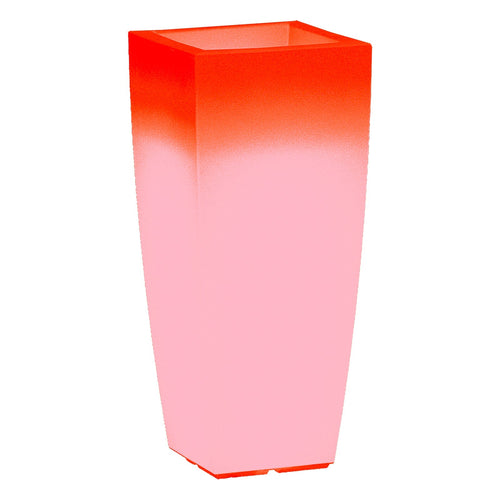 Vaso luminoso Stilo Square Bright decorazione con led per esterno Made in Italy