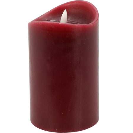 Candela natalizia decorativa colorata, con luce a LED lampeggiante e timer, a batteria