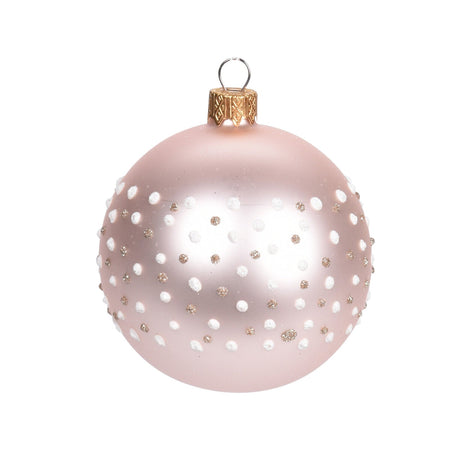 Pz 6 palline per albero di natale in vetro con Glitter da Ø 10 cm pendaglio decorato
