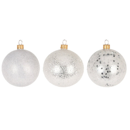 6 palline per albero di natale in vetro da Ø 10 cm pendaglio decorato