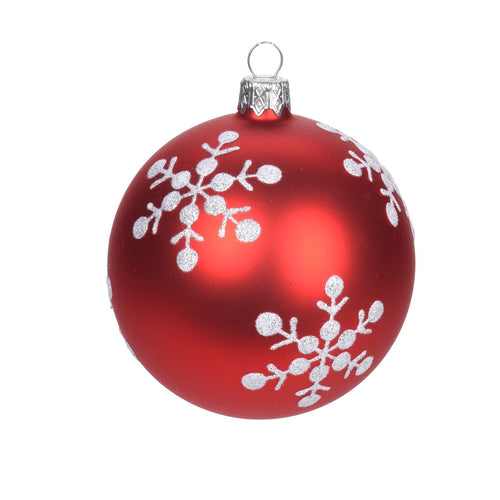 6 palline per albero di natale in vetro da Ø 10 cm pendaglio decorato