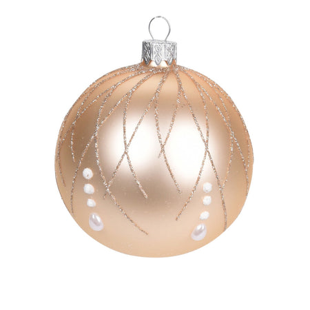 Pz 6 palline per albero di natale in vetro con Glitter da Ø 10 cm pendaglio decorato