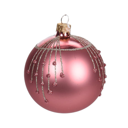 Pz 6 palline per albero di natale in vetro da Ø 10 cm pendaglio decorato