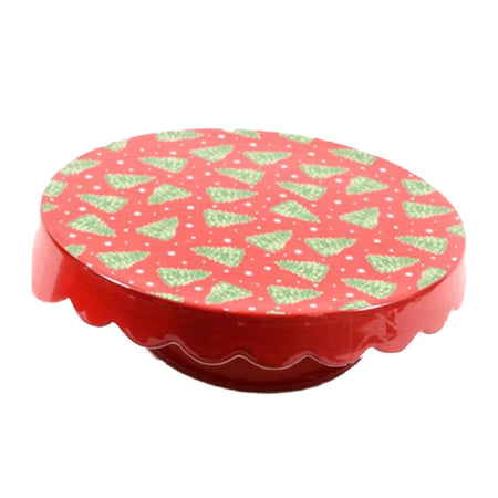 Alzata su piede in ceramica per decorazioni natalizie Ø 26 cm