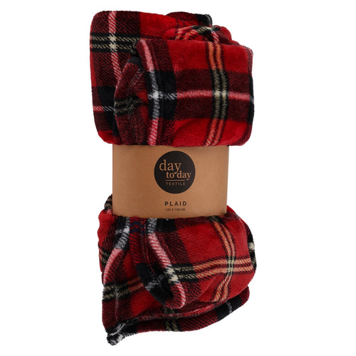Coperta natalizia in poliestere tartan per decorazioni natalizie