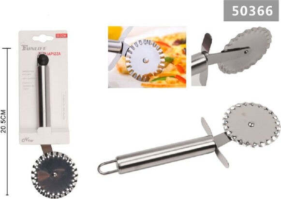 Rotella-Tagliapizza-In-Acciaio-20.5-Cm-Cucina-Lama-Dentata-Coltello-Ruota-50366