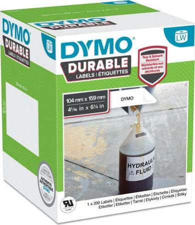 Rotolo 200 etichette LW Durable Industrial - 1933086 - 104 x 158 mm - carta bianca - Dymo Cancelleria e prodotti per ufficio/Elettronica per ufficio/Accessori/Accessori per etichettatrici Eurocartuccia - Pavullo, Commerciovirtuoso.it