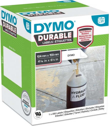 Rotolo 200 etichette LW Durable Industrial - 1933086 - 104 x 158 mm - carta bianca - Dymo Cancelleria e prodotti per ufficio/Elettronica per ufficio/Accessori/Accessori per etichettatrici Eurocartuccia - Pavullo, Commerciovirtuoso.it