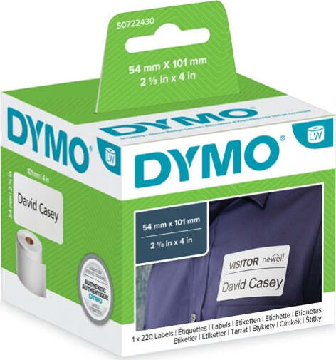 Rotolo 220 etichette LW - 990140 - spedizione-badge - 54 x 101 mm - bianco - Dymo Cancelleria e prodotti per ufficio/Elettronica per ufficio/Accessori/Accessori per etichettatrici Eurocartuccia - Pavullo, Commerciovirtuoso.it