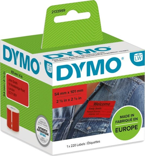 Rotolo 220 etichette per Dymo LabelWriter - spedizione-badge - 54x101 mm - rosso - Dymo Cancelleria e prodotti per ufficio/Elettronica per ufficio/Accessori/Accessori per etichettatrici Eurocartuccia - Pavullo, Commerciovirtuoso.it
