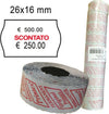 Rotolo da 1000 etichette a onda per Printex Smart 16-2616 - SCONTATO - 26x16 mm - adesivo permanente - bianco - Printex - pack 10 rotoli Cancelleria e prodotti per ufficio/Archivio ufficio e accessori per scrivania/Etichette divisori per schedario e timbri/Etichette ed etichette adesive/Etichette per prezzatrici Eurocartuccia - Pavullo, Commerciovirtuoso.it