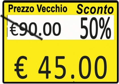 Rotolo da 600 etichette per Printex Z 17 - PREZZO VECCHIO SCONTO - 26x19 mm - adesivo permanente - giallo - Printex - pack 10 rotoli Cancelleria e prodotti per ufficio/Archivio ufficio e accessori per scrivania/Etichette divisori per schedario e timbri/Etichette ed etichette adesive/Etichette per prezzatrici Eurocartuccia - Pavullo, Commerciovirtuoso.it
