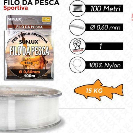 Rotolo-Lenza-Filo-Da-Pesca-Bobina-Da-100-Metri-Diam-0,60-Mm-Resistente-In-Nylon