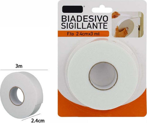 Rotolo Nastro Biadesivo Sigillante Bianco 2,4 Cm X 3 Metri Sigilla Ripara 69827 Casa, arredamento e bricolage > Bricolage e fai da te > Nastri Trade Shop italia - Napoli, Commerciovirtuoso.it
